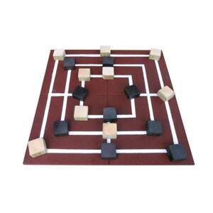 GUTTA Hra mlýn s dřevěnými figurkami, 100 x 100 cm, 3 cm, červená 4394183