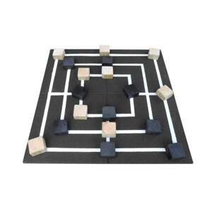 GUTTA Hra mlýn s dřevěnými figurkami, 100 x 100 cm, 3 cm, černá 4394184